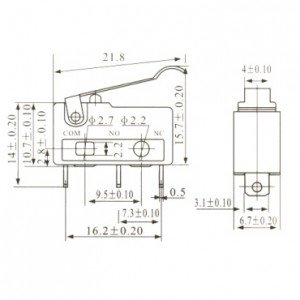 Chave Micro Switch KW11-3Z-3-3T Com Curva