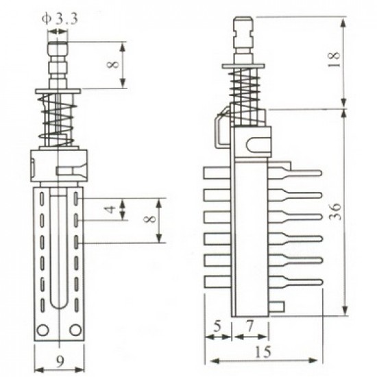 Chave Tecla KZJ-2X4 Sem Trava 12 Terminais Chave Tecla KZJ-2X4 Sem Trava 12 Terminais