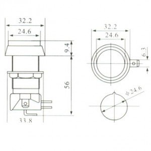 Chave Push Button PBS-30 Sem Trava Vermelha Chave Push Button PBS-30 Sem Trava Vermelha