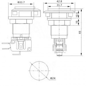 Chave Push Button PBS-33 Sem Trava Vermelha