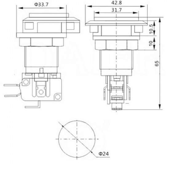Chave Push Button PBS-33 Sem Trava Vermelha Chave Push Button PBS-33 Sem Trava Vermelha