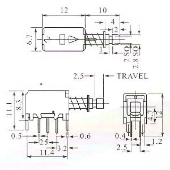 Chave Tecla PS-22F05 Com Trava Para Placa Chave Tecla PS-22F05 Com Trava Para Placa