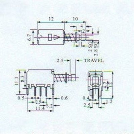 Chave Tecla PS-22F04 Com Trava 6 Terminais Chave Tecla PS-22F04 Com Trava 6 Terminais