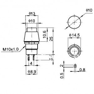 Chave Push Button DS-451 Sem Trava Azul 2T Chave Push Button DS-451 Sem Trava Azul 2T