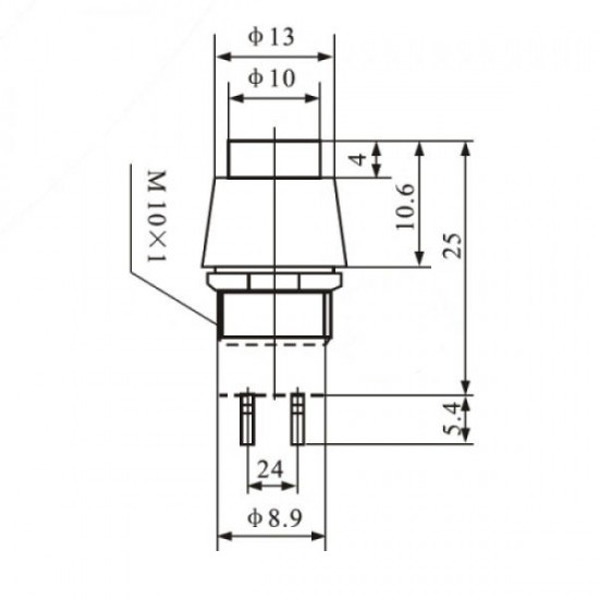 Chave Push Button DS-450 Verde Com Trava Chave Push Button DS-450 Verde Com Trava