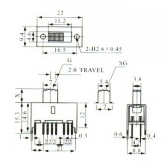 Chave HH SS-43D01 G10 16 Terminais + 4 Fixação 180 Graus Chave HH SS-43D01 G10 16 Terminais + 4 Fixação 180 Graus
