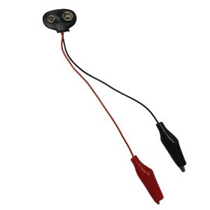 Clip De Bateria De 9V Com 2 Garras Jacaré Pt e Vm - FC