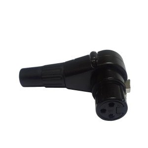 Conector Canon XLR Fêmea 90 Graus Black Profissional 
