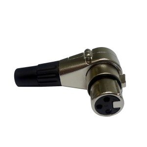 Conector Canon XLR Fêmea 90 Graus Níquel Profissional 