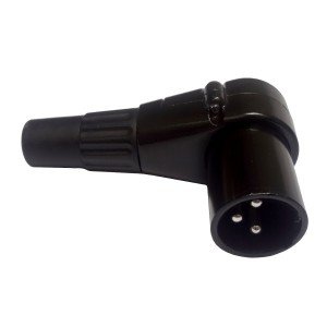 Conector Canon XLR Macho 90 Graus Black Profissional 