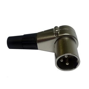 Conector Canon XLR Macho 90 Graus Níquel Profissional 