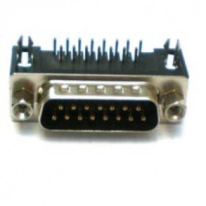 Conector DB15 Macho 90 Graus Solda Placa Conector DB15 Macho 90 Graus Solda Placa