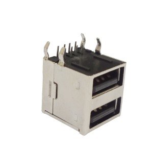 Conector USB-A Femea YH-USB02 (Duplo) Conector USB-A Femea YH-USB02 (Duplo)