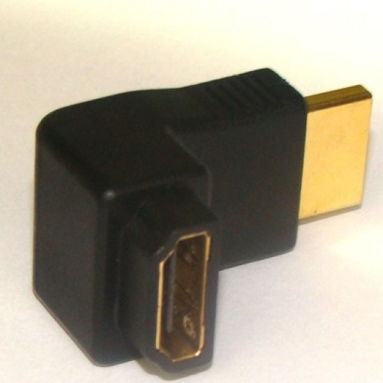 Adaptador HDMI Macho/HDMI Fêmea Gold - 90 Graus Adaptador HDMI Macho/HDMI Fêmea Gold - 90 Graus