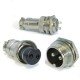Conector Mike LS-3001-3008 2 Vias Prateado Macho E Fêmea Conector Mike LS-3001-3008 2 Vias Prateado Macho E Fêmea