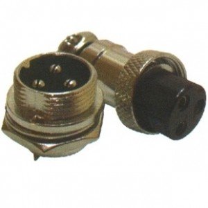 Conector Mike LS-3002-3009 3 Vias Prateado Macho E Femea