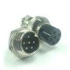 Conector Mike LS-3005-3012 6 Vias Prateado Macho E Femea Conector Mike LS-3005-3012 6 Vias Prateado Macho E Femea