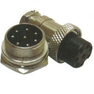 Conector Mike LS-3007-3014 8 Vias Prateado Macho E Fêmea