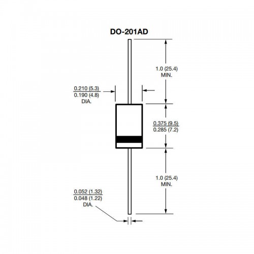 Diodo 1N5408 Retificador de uso Geral 3A 1000V Diodo 1N5408 Retificador de uso Geral 3A 1000V