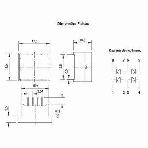 Display Bloco Led Vermelha Ultra Brilho 17×15mm 701012 Display Bloco Led Vermelha Ultra Brilho 17×15mm 701012
