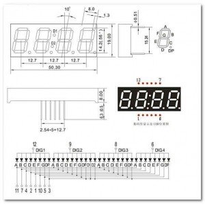 Display De Led Vermelho Anodo Quadruplo SH5463BS 0,56" Display De Led Vermelho Anodo Quadruplo SH5463BS 0,56"