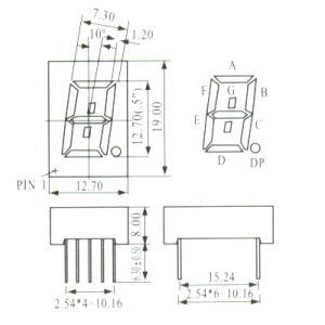 Display De Led Vermelho Catodo HS-5101AS Display De Led Vermelho Catodo HS-5101AS