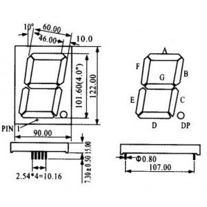 Display De Led Vermelho Catodo HS-40101AS (122x90x15mm) Display De Led Vermelho Catodo HS-40101AS (122x90x15mm)