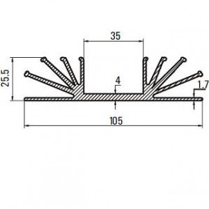 Dissipador 183005/40 (KM1222/40) Com Furo TO-220