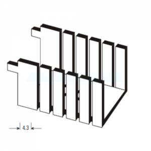 Dissipador de Calor 182002 Com Furo Anodizado Preto