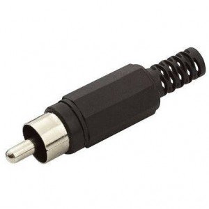 Plug RCA Macho Plástico Preto Plug RCA Macho Plástico Preto