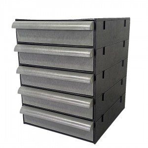 Gaveteiro CG505/0 Ecológico 5 Gavetas Sem Div. Preto/Cinza
