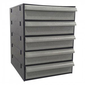 Gaveteiro CG505/0 Ecológico 5 Gavetas Sem Div. Preto/Cinza