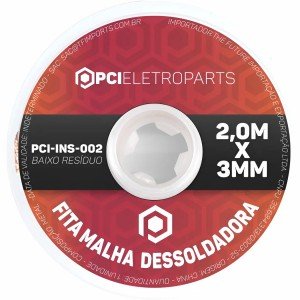 Malha Dessoldadora Tipo Fita 3mm x 2 Metros Malha Dessoldadora Tipo Fita 3mm x 2 Metros