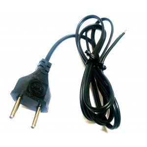 Cabo De Forca Com Plug Bipolar Macho 180 Graus 2 X 0,50mm 1M Cabo De Forca Com Plug Bipolar Macho 180 Graus 2 X 0,50mm 1M