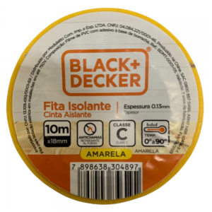 Fita Isolante Amarela 10m Anti Chama Classe C 90 Graus
