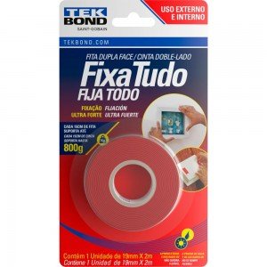 Fita Dupla Face Ultra Forte 25mm x 2m cada 15cm Suporta 1kg Fita Dupla Face Ultra Forte 25mm x 2m cada 15cm Suporta 1kg