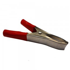 Garra Jacaré Para Bateria 50A Vermelha 100mm
