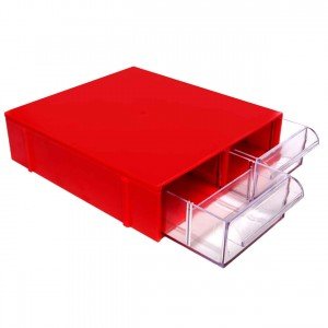 Gaveteiro CG102/5 Vermelho Com 2 Gavetas E 10 Divisórias