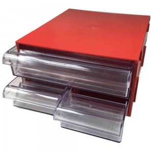 Gaveteiro CG203/5 Vermelho Com 3 Gavetas E 15 Divisórias