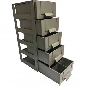 Gaveteiro CG3005/5 Ecológico 5 Gavetas 25 Divisórias Cinza