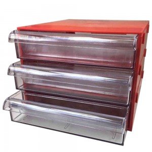 Gaveteiro CG303/5 Vermelho Com 3 Gavetas E 15 Divisórias