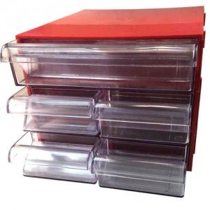 Gaveteiro CG305/5 Vermelho Com 5 Gavetas E 25 Divisórias