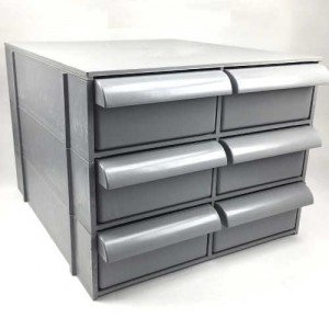 Gaveteiro CG306/5 Ecológico 6 Gavetas 30 Divisórias Cinza