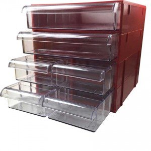 Gaveteiro CG406/5 Vermelho Com 6 Gavetas E 30 Divisórias