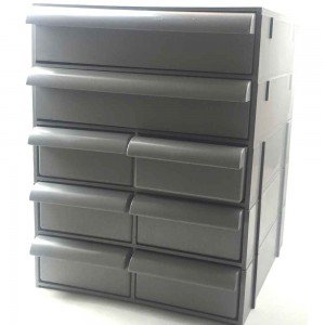 Gaveteiro CG508/5 Ecológico 8 Gavetas 40 Divisórias Cinza