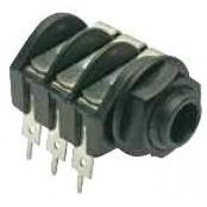Jack J10 Estéreo Para Placa LS2039 6T (Com Furo No Terminal) Jack J10 Estéreo Para Placa LS2039 6T (Com Furo No Terminal)