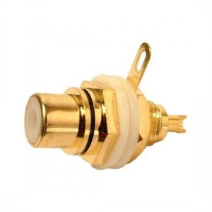 Jack RCA Para Painel Preto Gold (Dourado) Jack RCA Para Painel Preto Gold (Dourado)