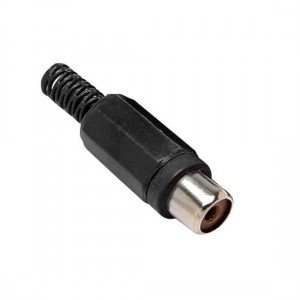 Jack RCA Preto Para Cabo (Plug RCA Fêmea Plástico Para Cabo) Jack RCA Preto Para Cabo (Plug RCA Fêmea Plástico Para Cabo)