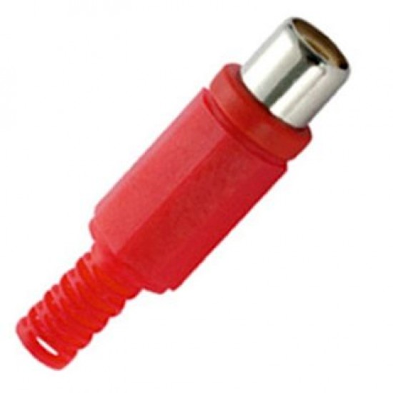 Jack RCA Vermelho Para Cabo (Plug RCA Femea Plastico Para Cabo) Jack RCA Vermelho Para Cabo (Plug RCA Femea Plastico Para Cabo)