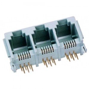 Jack RJ12 6P6C Triplo Para Placa ( YH55-09) Jack RJ12 6P6C Triplo Para Placa ( YH55-09)
